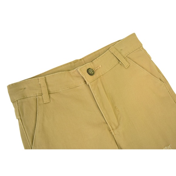 Toddler Boys Beige Slim Fit Cotton Pants - Picture 2 of 3